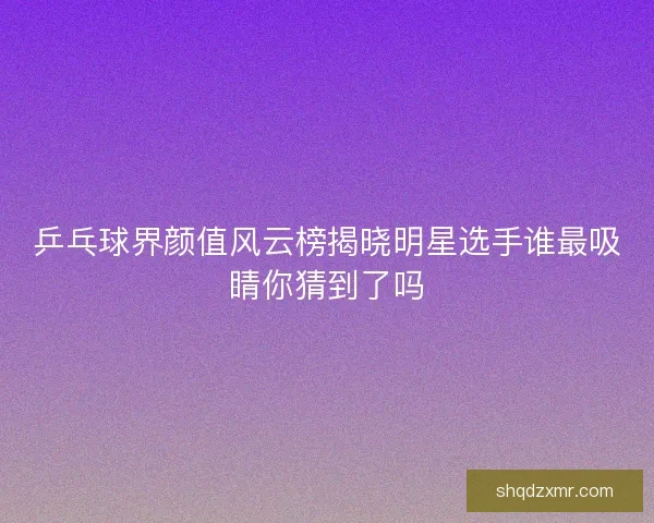 乒乓球界颜值风云榜揭晓明星选手谁最吸睛你猜到了吗