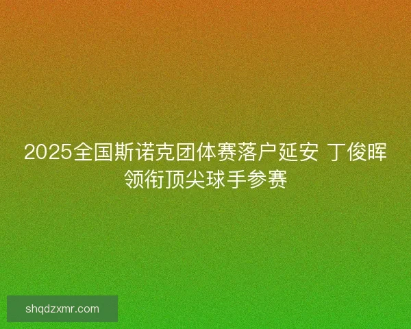 2025全国斯诺克团体赛落户延安 丁俊晖领衔顶尖球手参赛