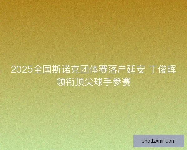 2025全国斯诺克团体赛落户延安 丁俊晖领衔顶尖球手参赛