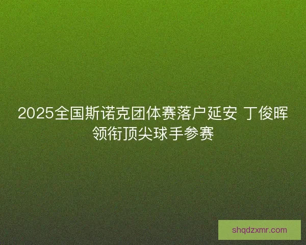 2025全国斯诺克团体赛落户延安 丁俊晖领衔顶尖球手参赛 2025全国斯诺克团体赛落户延安 丁俊晖领衔顶尖球手参赛
