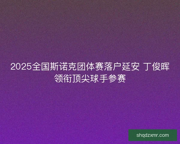 2025全国斯诺克团体赛落户延安 丁俊晖领衔顶尖球手参赛